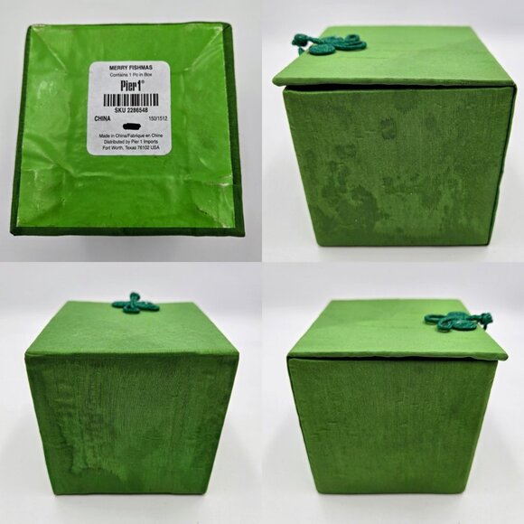 Pier 1 Li Bien Merry Fishmas Fish Hand Painted Christmas Ball Ornament With Box - Picture 15 of 15